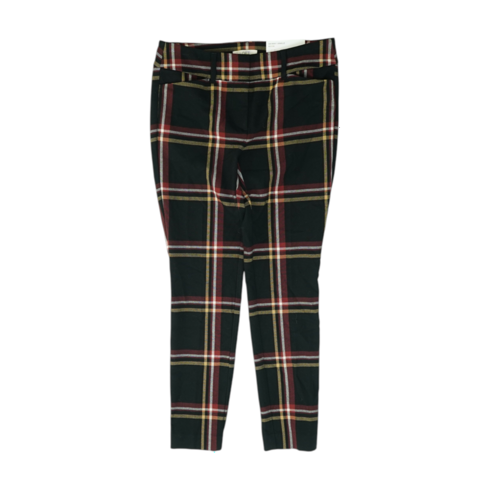 Black Petite Plaid Skinny Pants