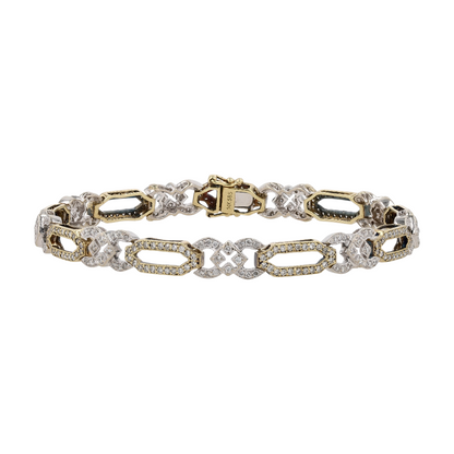 1 5/8 ctw 14K Two-Tone Gold Chain Bracelet