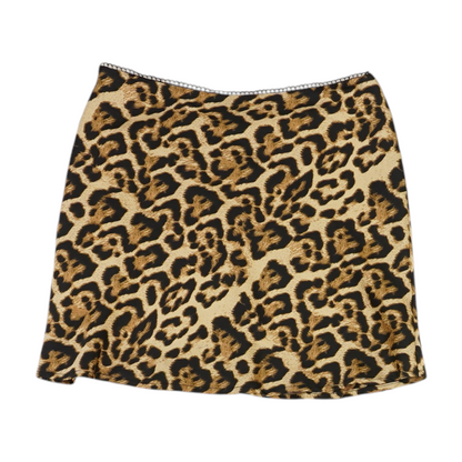Tan Animal Print Mini Skirt
