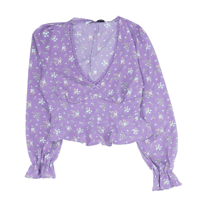 Purple Floral Blouse