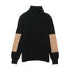 Black Color Block Pullover Sweater