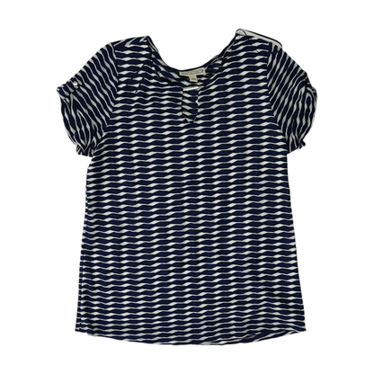 Navy Abstract Blouse