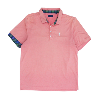 Peach Solid Short Sleeve Polo