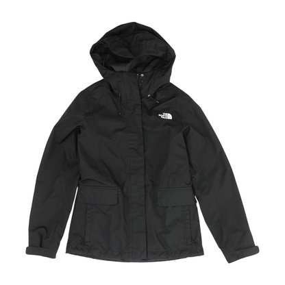 Black Petite Solid Rain Jacket