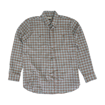 Gray Plaid Flannel Button Down