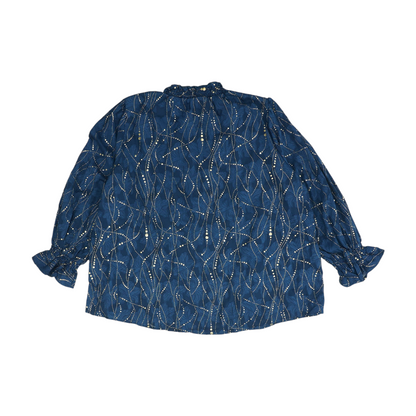 Navy Plus Abstract Blouse