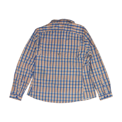 Peach Plaid Outdoor Button Down