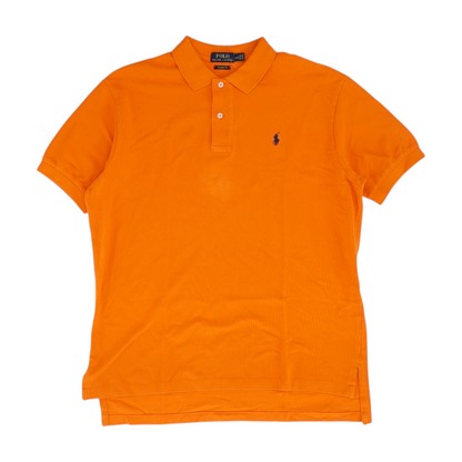 Orange Solid Short Sleeve Polo