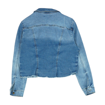 Blue Solid Denim Jacket