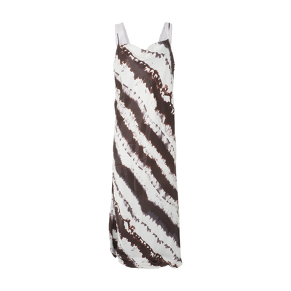 Beige Tie-Dye Maxi Dress