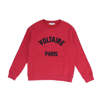 Red Solid Sweatshirt Pullover