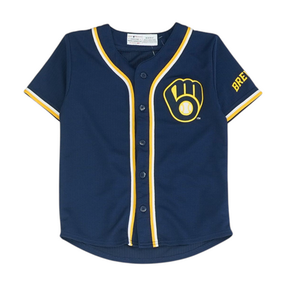 Boys' Navy Milwaukee Brewers Short Sleeve Jersey
