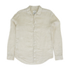 Beige Solid Long Sleeve Button Down