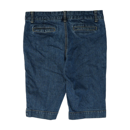 Blue Solid Denim Capris