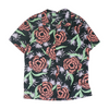 Black Floral Short Sleeve Button Down