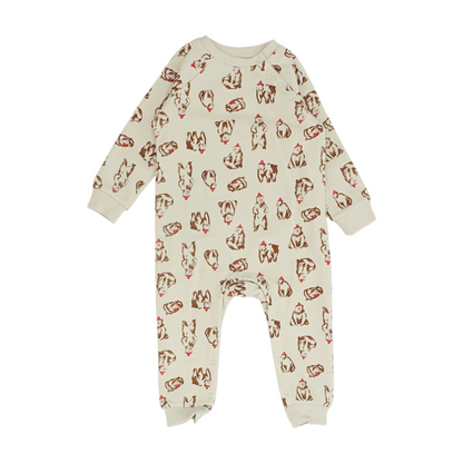 Beige Print One-Piece