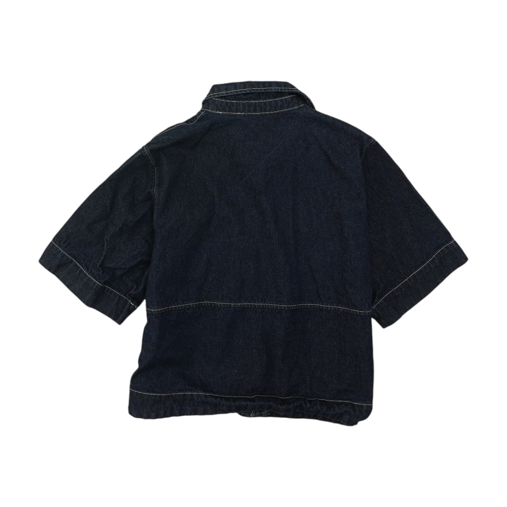 Blue Solid Denim Jacket