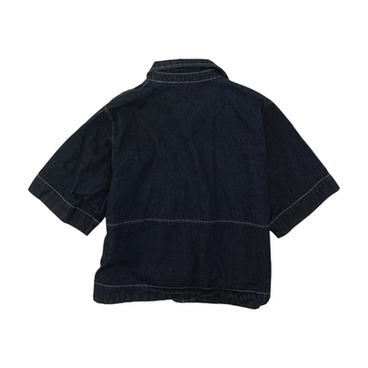 Blue Solid Denim Jacket