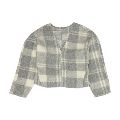 Gray Check Pullover Sweater