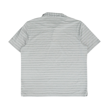 Gray Striped Short Sleeve Polo