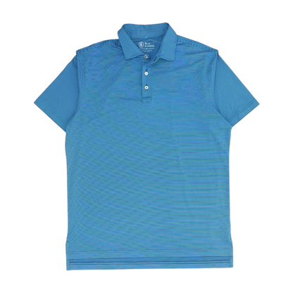 Blue Striped Short Sleeve Polo