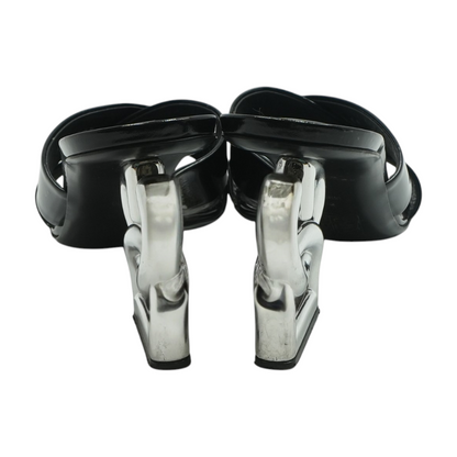Black Patent Leather 3.5 Mules