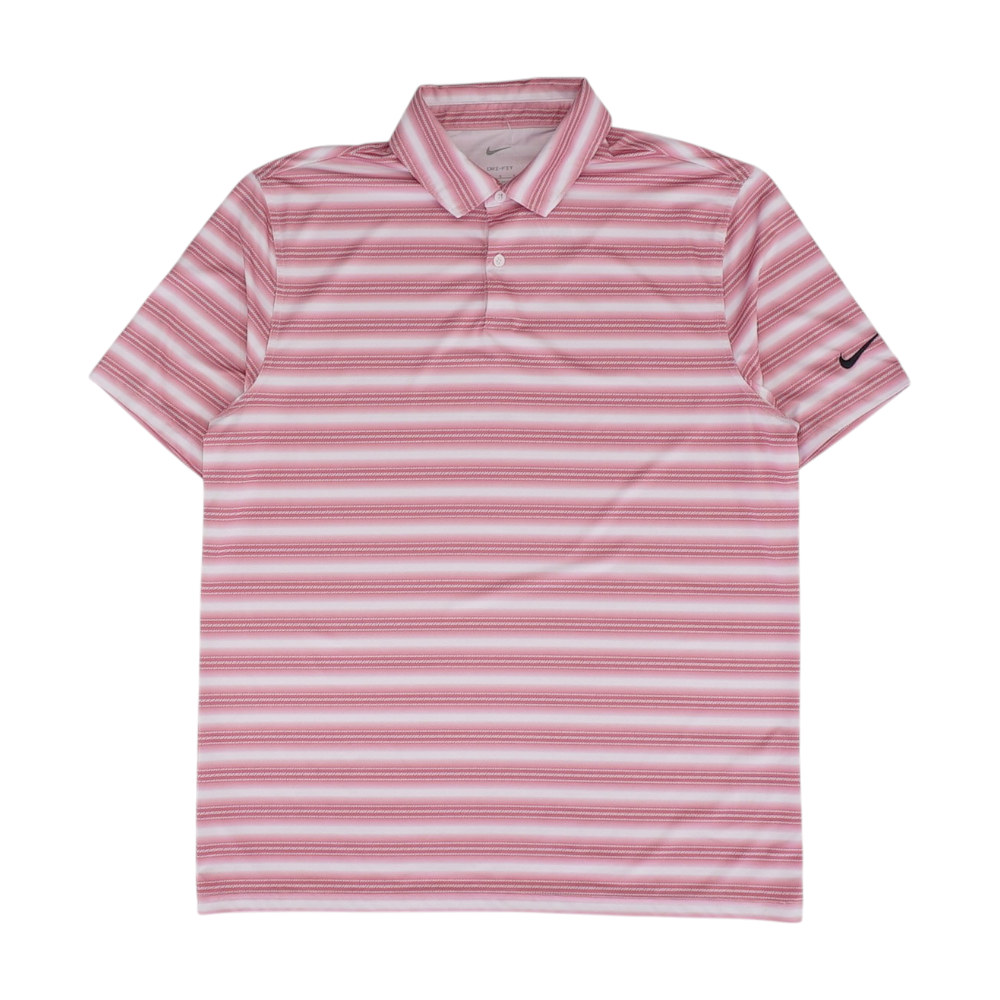 Pink Striped Short Sleeve Polo