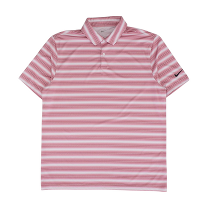 Pink Striped Short Sleeve Polo