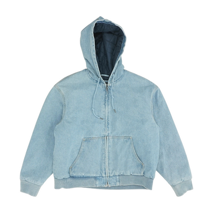 Blue Solid Denim Jacket