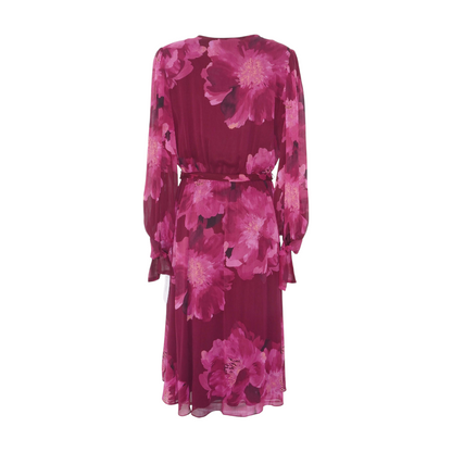 Pink Floral Midi Dress