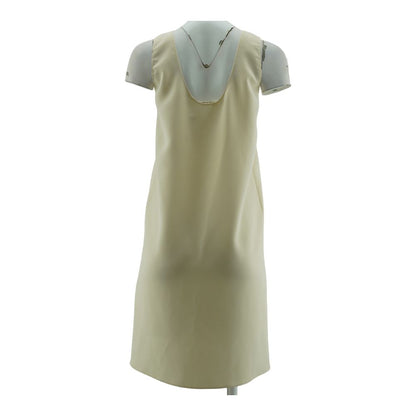 Beige Solid Midi Dress