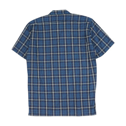 Navy Plaid Short Sleeve Button Down