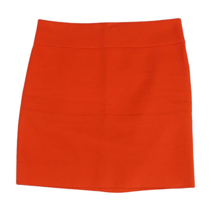 Orange Solid Mini Skirt