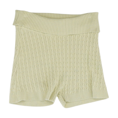 Green Solid Knit Shorts
