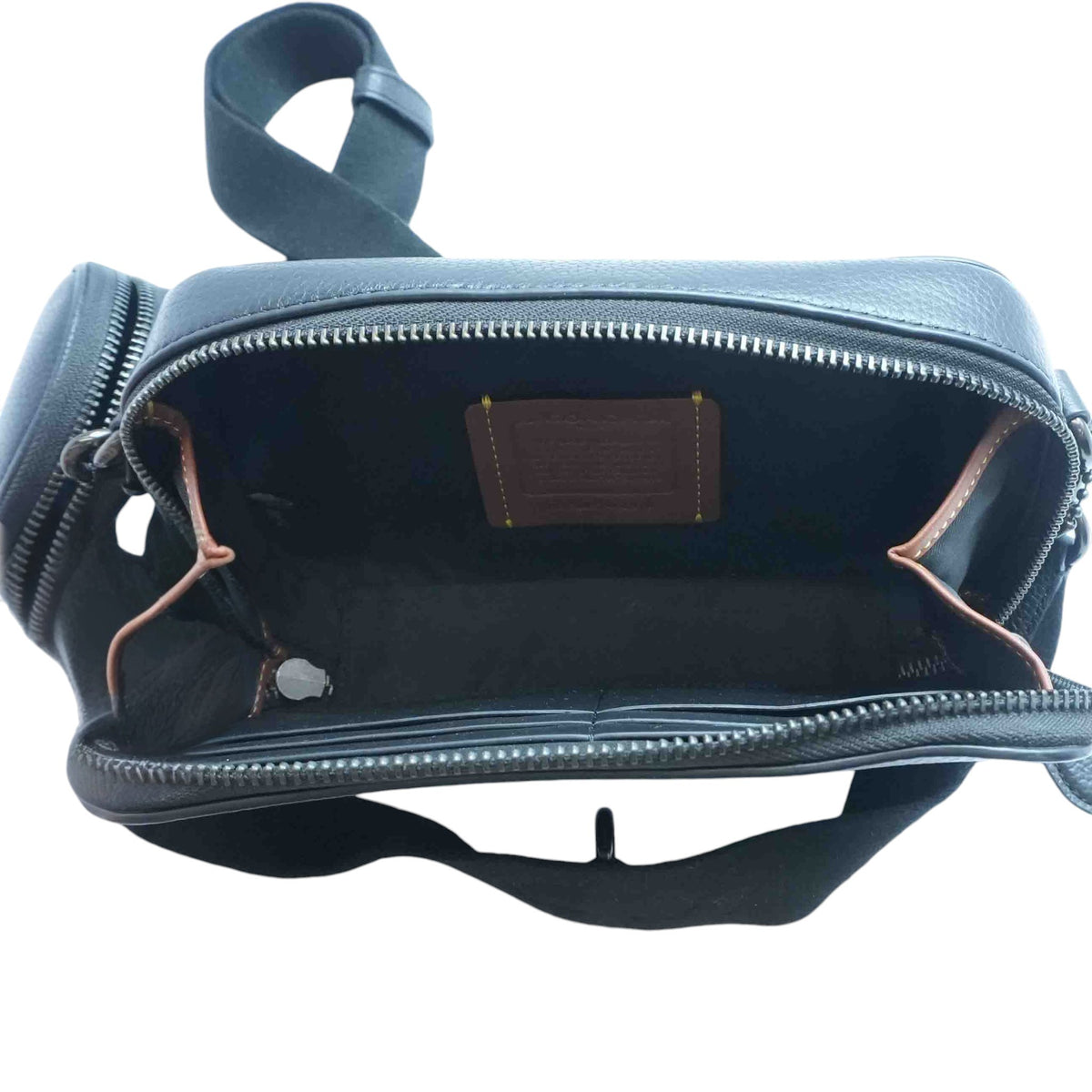 Clinton Crossbody Bag in Black Pebbled Leather
