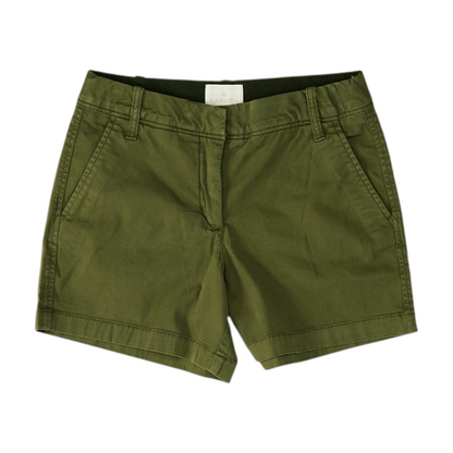 Green Solid Chino Shorts