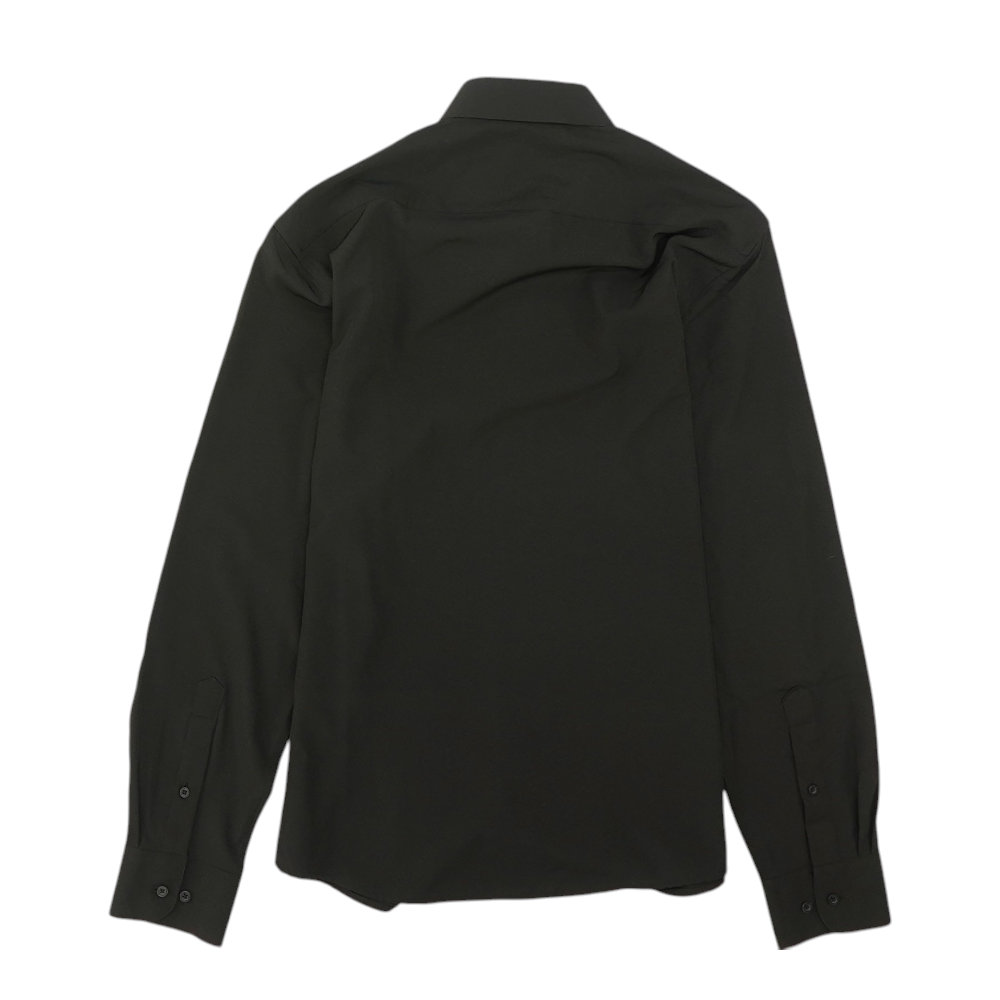 Black Solid Long Sleeve Button Down