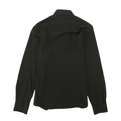 Black Solid Long Sleeve Button Down