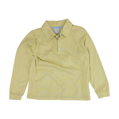 Yellow Striped Long Sleeve Polo