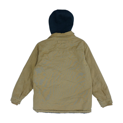 Tan Solid Denim Jacket