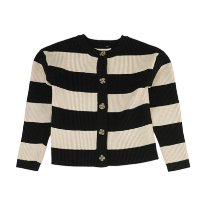 Black Striped Cardigan Sweater