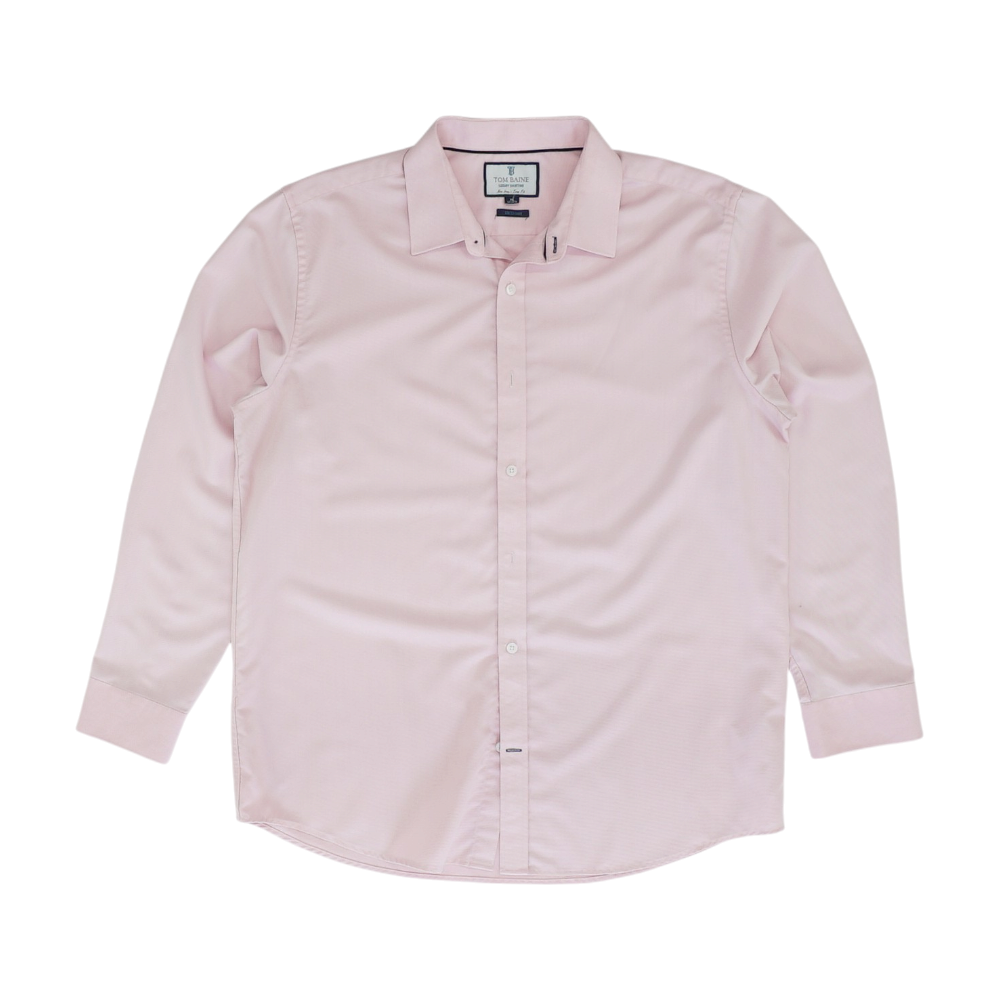 Pink Solid Long Sleeve Button Down