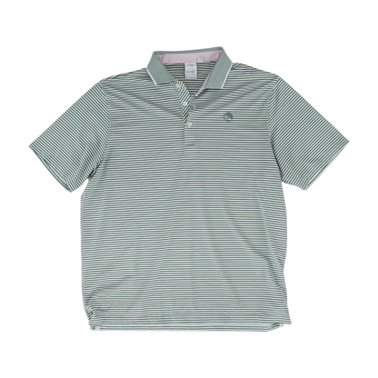Green Striped Short Sleeve Polo