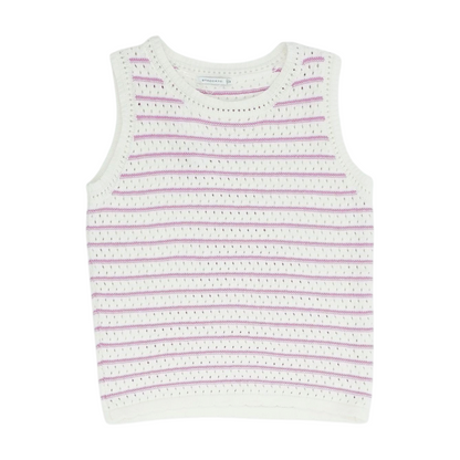 White Striped Pullover Sweater