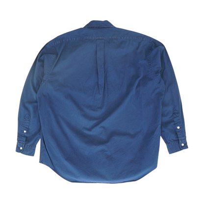 Navy Solid Long Sleeve Button Down