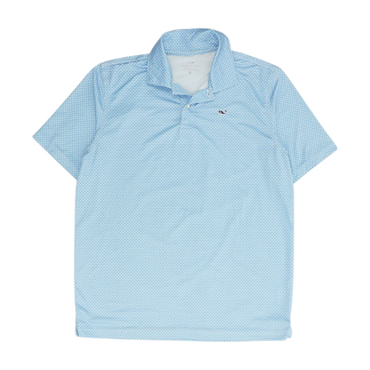 Blue Graphic Short Sleeve Polo