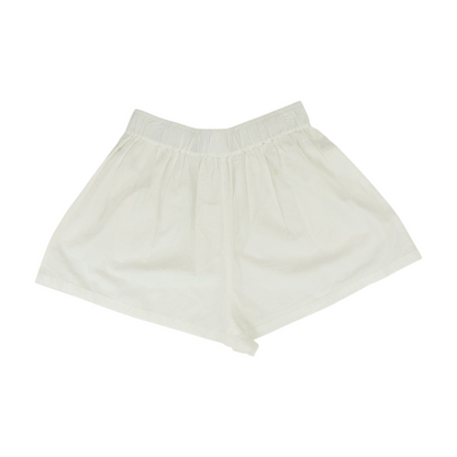 White Solid Knit Shorts