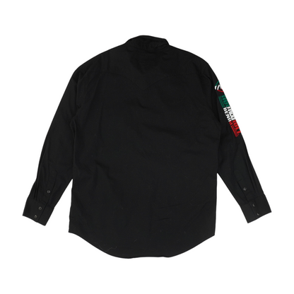Black Solid Long Sleeve Button Down