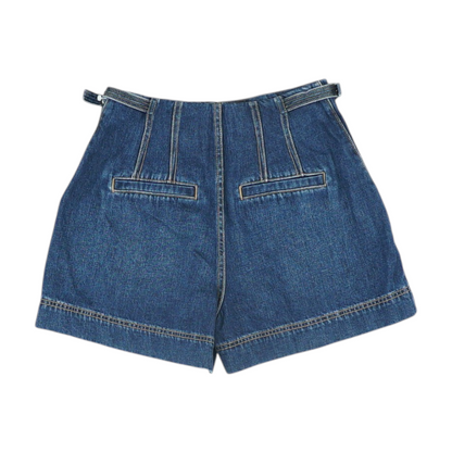 Blue Solid Denim Shorts
