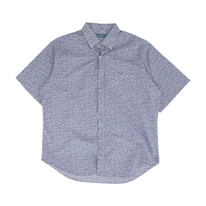 Blue Print Short Sleeve Button Down